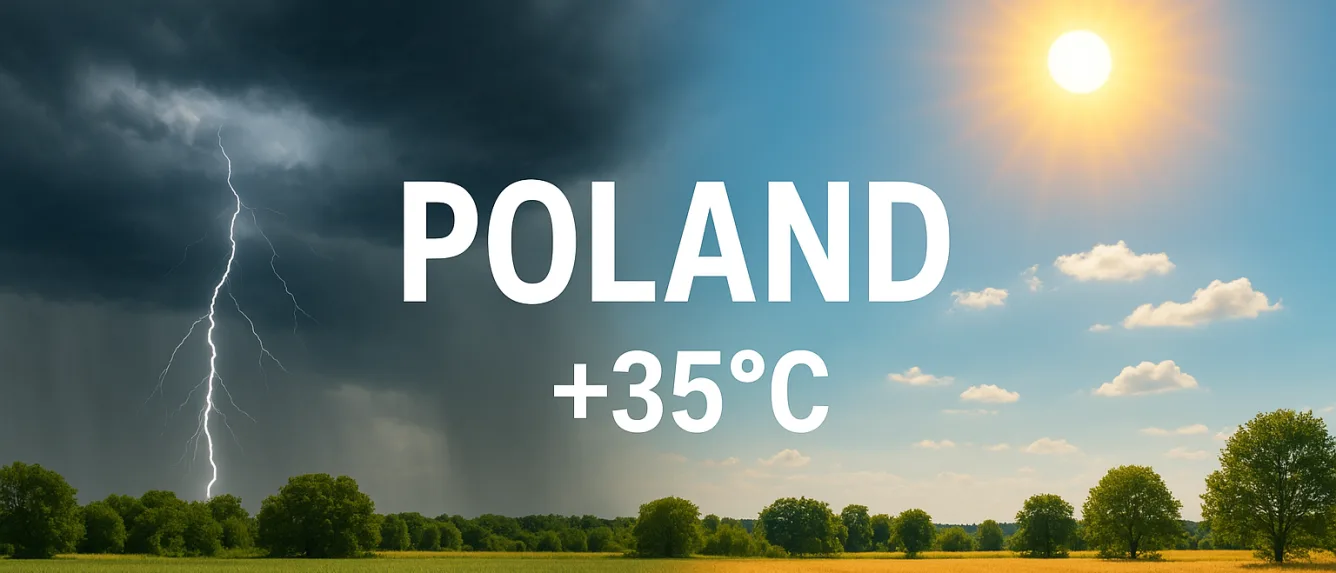 Температура в Польше поднимется до +35°C