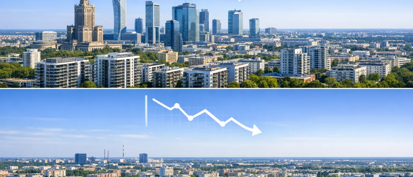 Лодзь дешевле Варшавы на 51,2%